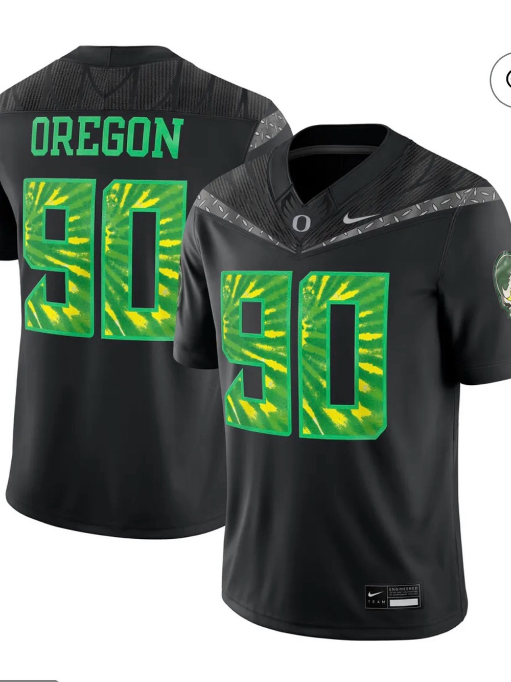 Nike Grateful Ducks 2025 Oregon Ducks #90 Football Jersey Men’s S